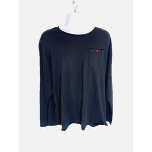 Zimmerli of Switzerland Mens Black Long Sleeve T-shirt Red Button Pocket Size XL